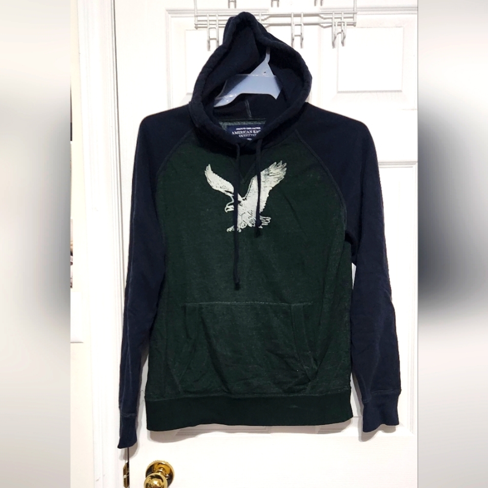 Green and Navy Graphic Hoodie